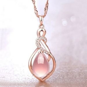 925 Rose Gold Opal Necklace